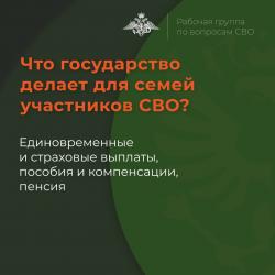 Для семей погибших участников СВО государством предусмотрены меры поддержки Минобороны РФ 